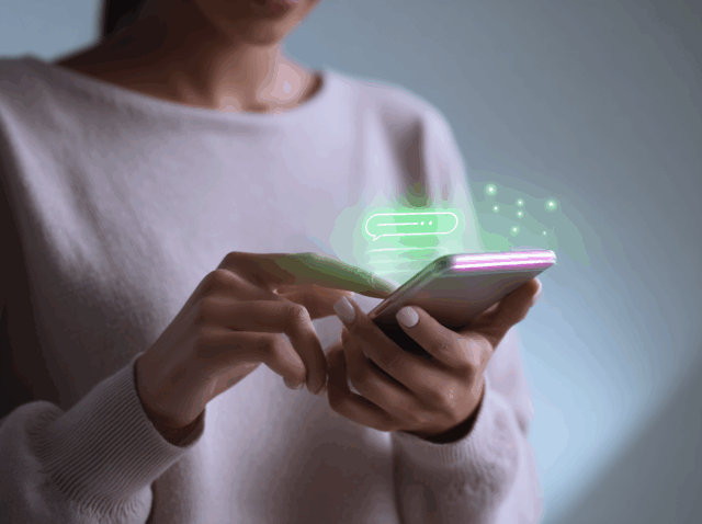 Woman shopping on her mobile phone, illustrating the rise of agentic commerce.
