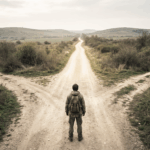 A person standing at a fork in the road representing the choice between growth marketing and commercial intelligence in 2026